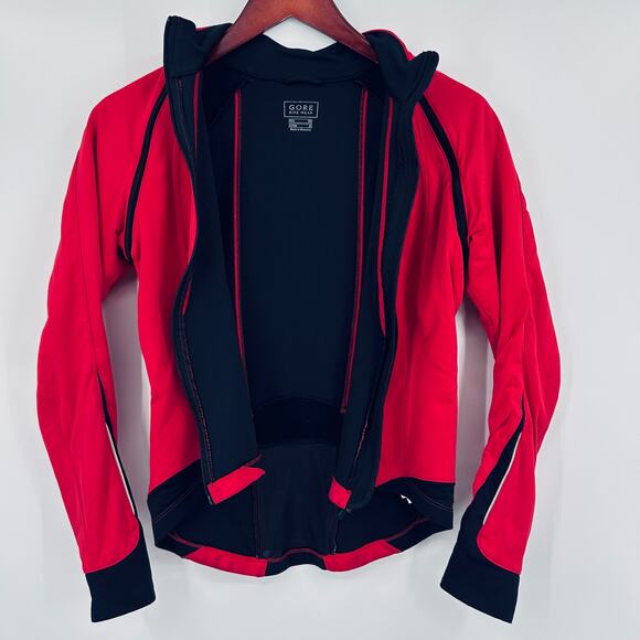 Hi-Vis Windstopper Soft Shell Cycling Jacket Gore Bike Wear Women’s Red Black S - Picture 7 of 10